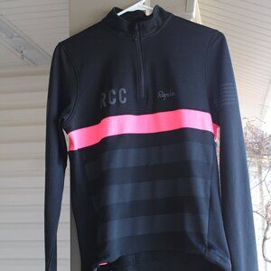 WOMENS LONG SLEEVE RAPHA BLACK WITH PINK STRIP SIZE LARGE